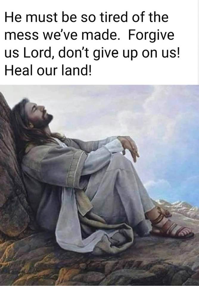 Tired Jesus leaning against a tree